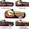 Tail lights compatible with BMW 3 Series 2013-2018 F30 F35 F80 6th Sedan with Dragon Scales running lights - Image 3